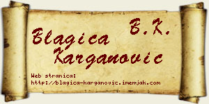 Blagica Karganović vizit kartica